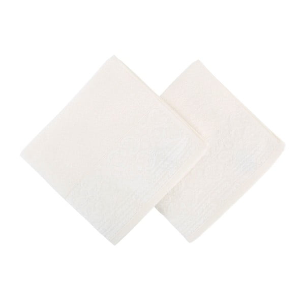 2 baltų rankšluosčių rinkinys "Zarif", 50 x 90 cm