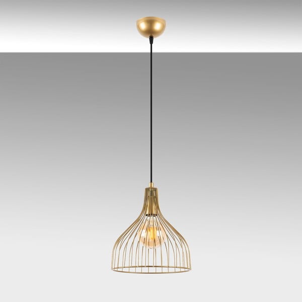 Auksinės spalvos kabantis šviestuvas ø 25 cm su metaliniu gaubtu Cafu – Opviq lights-image-2