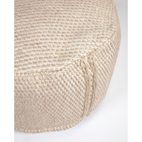 Smėlio spalvos sodo pufas Kave Home Kaie, ø 62 cm-image-1