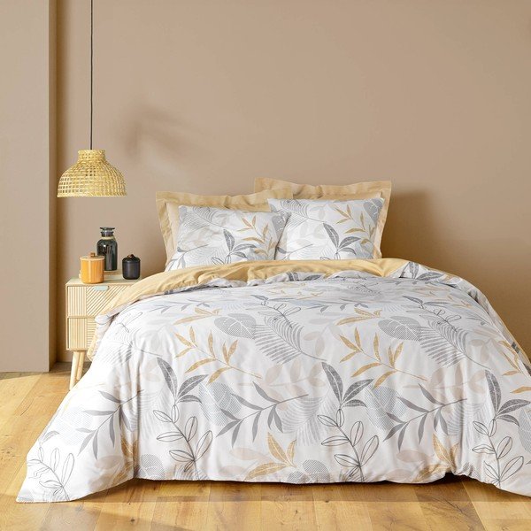 Dvigulė/itin ilga patalynė geltonos spalvos/baltos spalvos 240x220 cm Kimberly – douceur d'intérieur-image-1