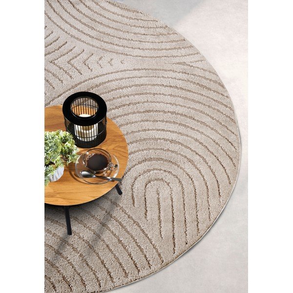 Smėlio spalvos apvalios formos kilimas ø 160 cm Panglao New York Taupe – Elle Decoration-image-2