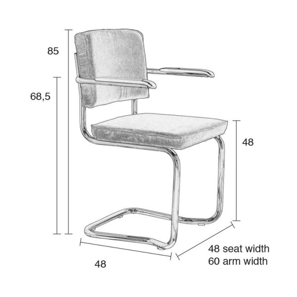 Juodos spalvos iš audinio valgomojo kėdės su porankiais/supamosios 2 vnt. – Zuiver-image-4
