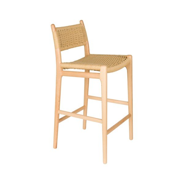 Šviesios natūralios spalvos iš buko masyvo baro taburetė (sėdynės aukštis 67,5 cm) Cecile – Dutchbone