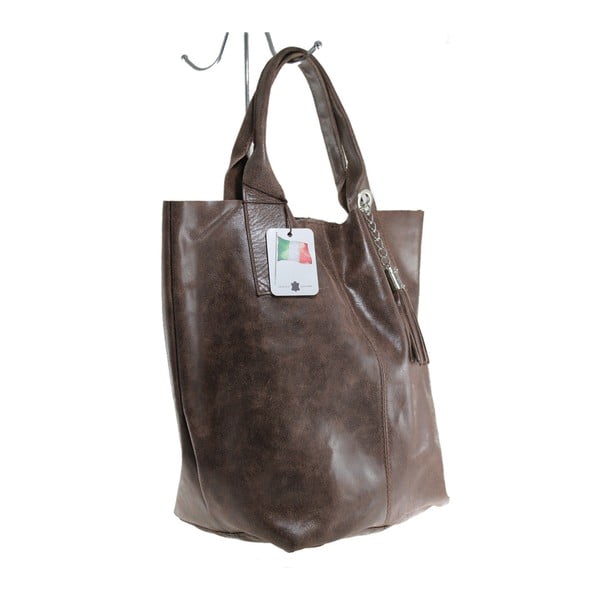Ruda odinė rankinė Chicca Borse Tote Moe-image-2