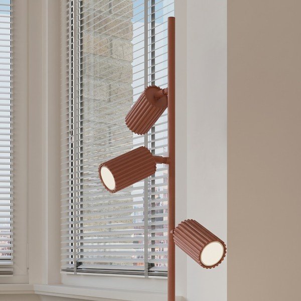 Raudonos plytų spalvos iš aliuminio pastatomas šviestuvas su sulankstoma konstrukcija (aukštis 155 cm) Gleam – Sollux-image-2