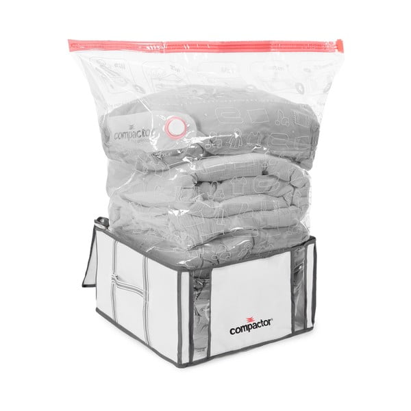 Vakuuminė/su standžiais kraštais iš tekstilės spintos daiktadėžė 42x25x25 cm Life – Compactor-image-4