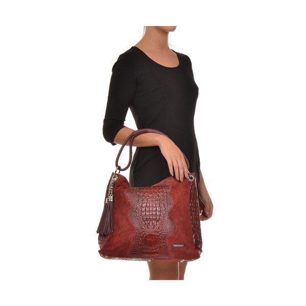 Raudona odinė rankinė Luisa Vannini Marsala-image-4