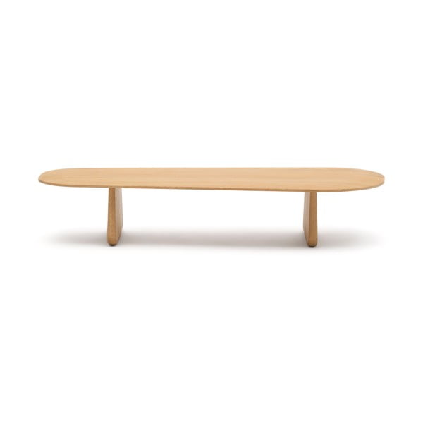 Iš ąžuolo masyvo kavos staliukas natūralios spalvos 64x146 cm Pirita – Kave Home