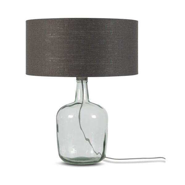 Stalo lempa su tamsiai pilku atspalviu ir perdirbto stiklo struktūra Good&Mojo Murano, ⌀ 47 cm