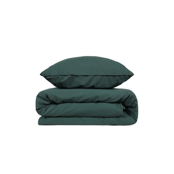 Žalia medvilninė patalynė dvigulei lovai 200x200 cm Stonewashed - Mijolnir