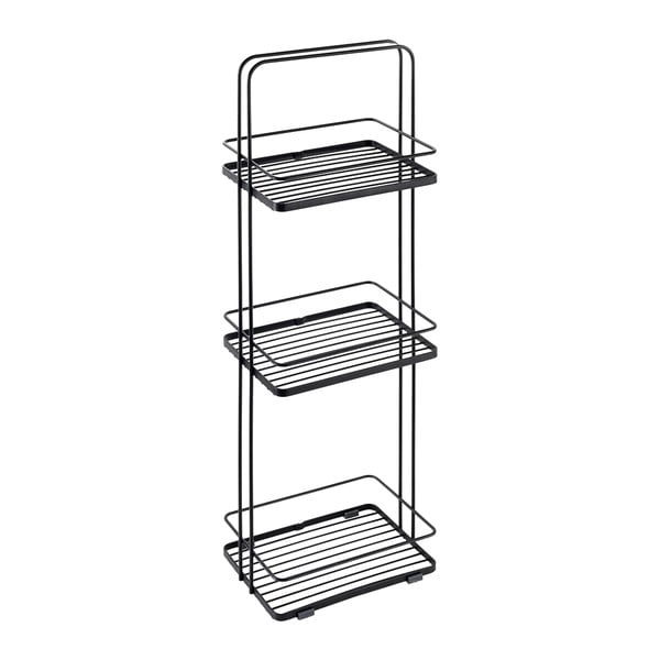 Matinės juodos spalvos iš plieno vonios lentyna Lava – Metaltex