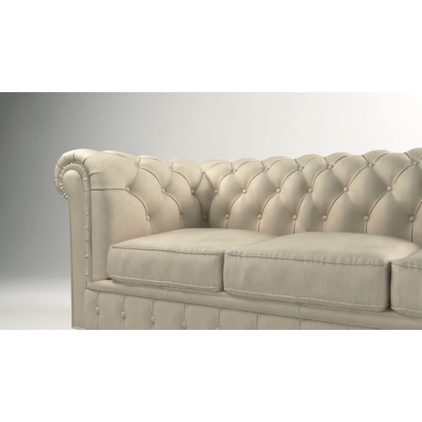 Kreminės spalvos aksominė sofa 230 cm Cambridge - Ropez-image-3