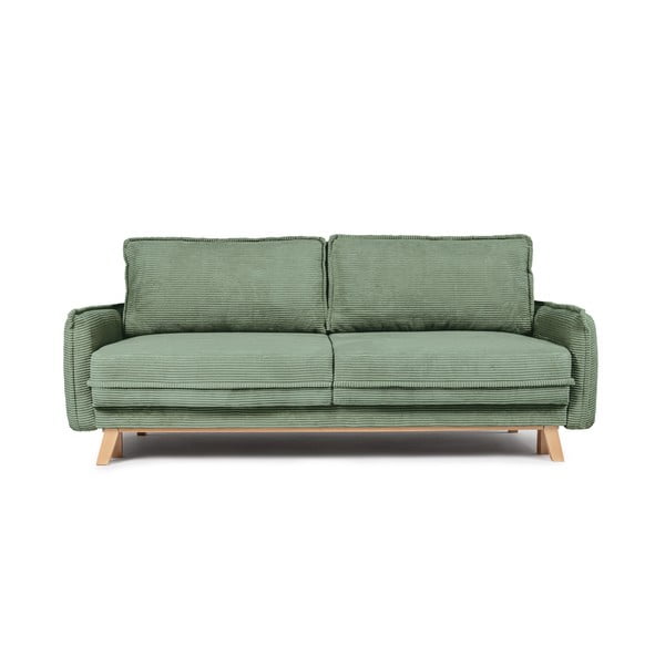 Sulankstoma sofa šviesiai žalios spalvos iš kordinio velveto 218 cm Tori – Bonami Selection