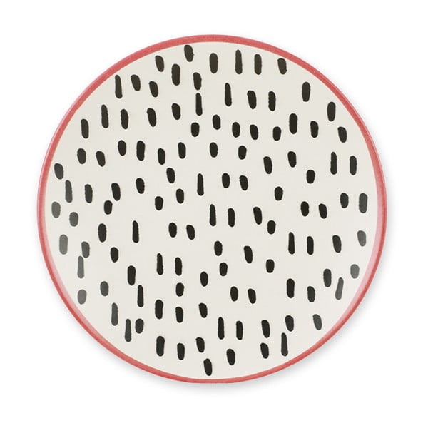 6 keraminių desertinių lėkščių rinkinys My Ceramic Brush Dots, 20 cm