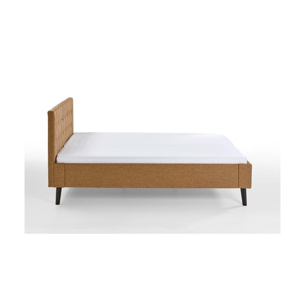 Rudos spalvos dvigulė lova audiniu dengta be grotelių 140x200 cm Empire – Meise Möbel-image-4