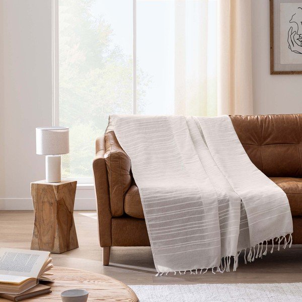 Kreminės spalvos iš medvilnės lovatiesė 125x150 cm Lilia – douceur d'intérieur-image-1