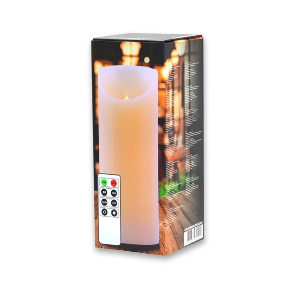 LED žvakė su nuotolinio valdymo pulteliu DecoKing Wax, aukštis 20 cm-image-2