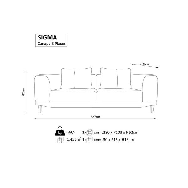 Smėlio spalvos trijų vietų sofa "Windsor & Co. Sofos Sigma-image-2