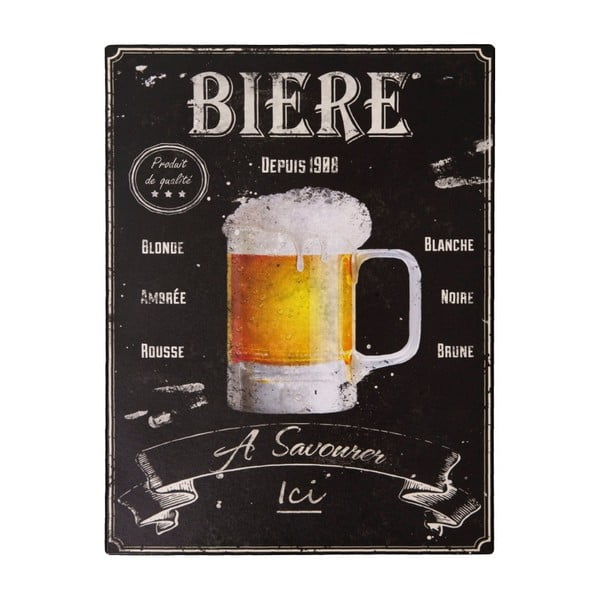 Iš metalo ženklas 25x33 cm Bière – Antic Line