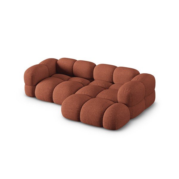 Raudonos plytų spalvos kampinė sofa (su dešiniuoju kampu/su gultu) Loretto – Cosmopolitan Design-image-3