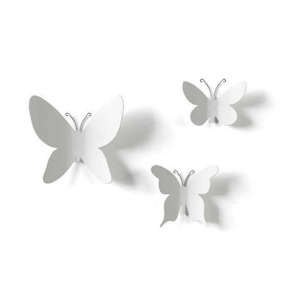 9 baltų 3D sienų dekoracijų rinkinys Umbra Butterflies-image-4