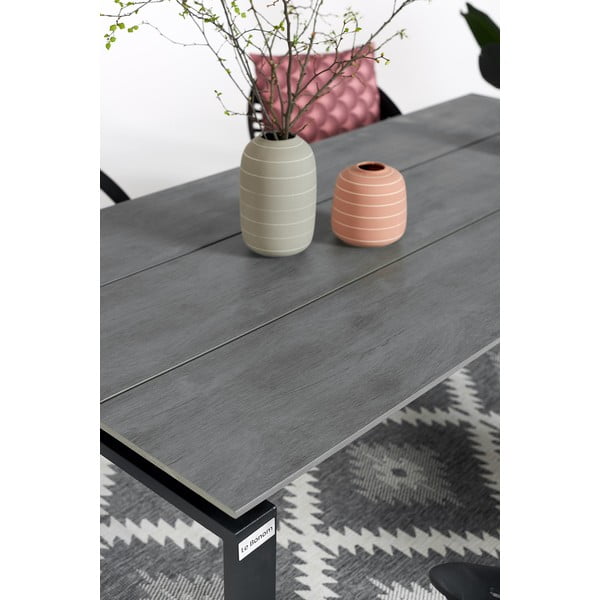 Sodo valgomojo baldų komplektas 6 asmenims su juoda kėde Paris ir stalu Strong, 100 x 210 cm-image-1