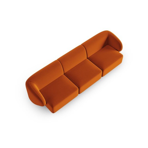Terakotos spalvos iš velveto sofa 266 cm Paolo – Milo Casa-image-1