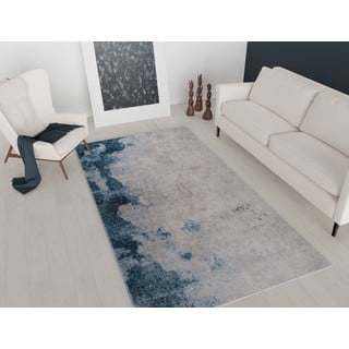 Mėlynos ir kreminės spalvos plaunamas kilimas 230x160 cm - Vitaus