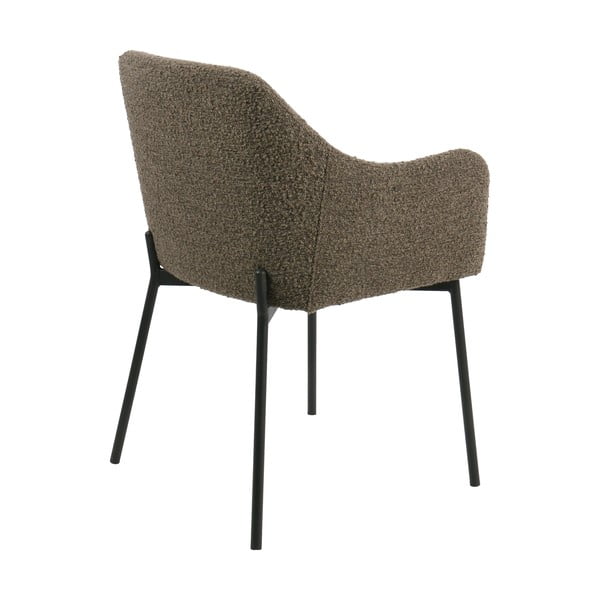 Rudos spalvos iš audinio valgomojo kėdė su porankiais Melilla – House Nordic-image-4