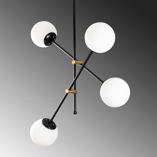 Juodos spalvos kabantis šviestuvas su stiklo gaubtu Best – Opviq lights-image-4