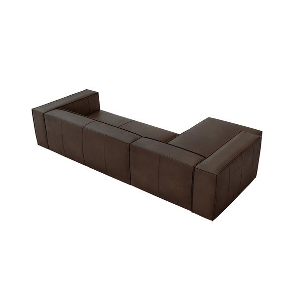 Tamsiai ruda odinė kampinė sofa (kairysis kampas) Madame - Windsor & Co Sofas-image-4