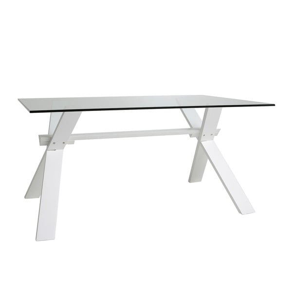 Baltas valgomojo stalas "Marckeric Selena", 160 x 90 cm