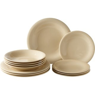 12 dalių smėlio spalvos porcelianinių lėkščių rinkinys Villeroy & Boch Like Color Loop