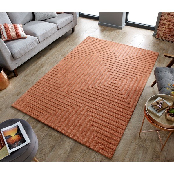 Oranžinis vilnonis kilimas Flair Rugs Estela, 160 x 230 cm-image-4
