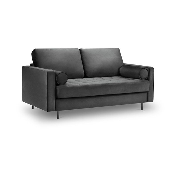Tamsiai pilka aksominė sofa Milo Casa Santo, 174 cm-image-2