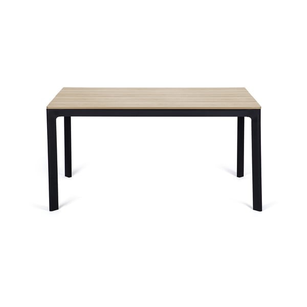 Sodo valgomojo komplektas 4 žmonėms su juodomis kėdėmis Joanna ir stalu Thor, 147 x 90 cm-image-2