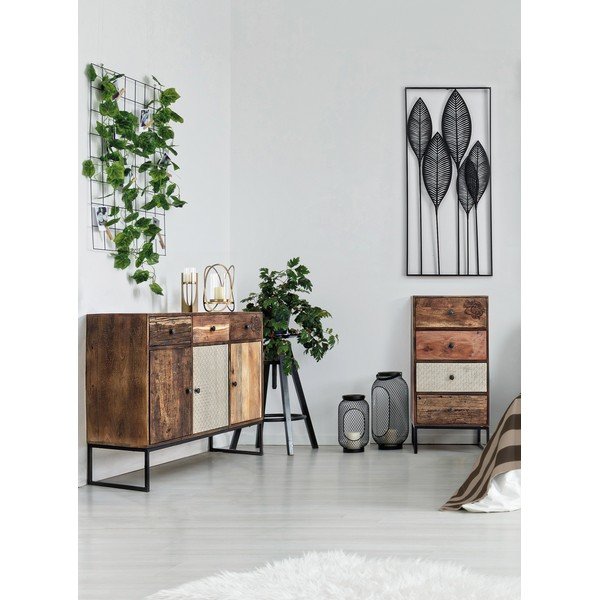 Iš metalo didelio formato sieninė dekoracija 61x135 cm Adhira – Bizzotto-image-3