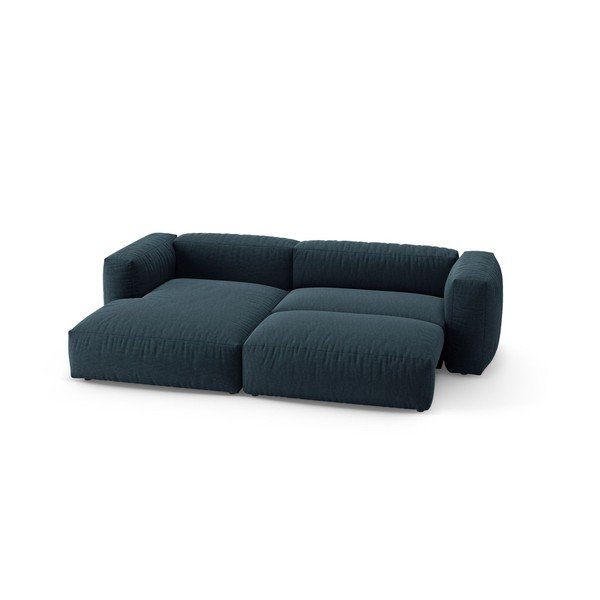 Tamsiai mėlynos spalvos sulankstoma modulinė kampinė sofa (su kairiuoju kampu/su gultu) – Micadoni -image-3
