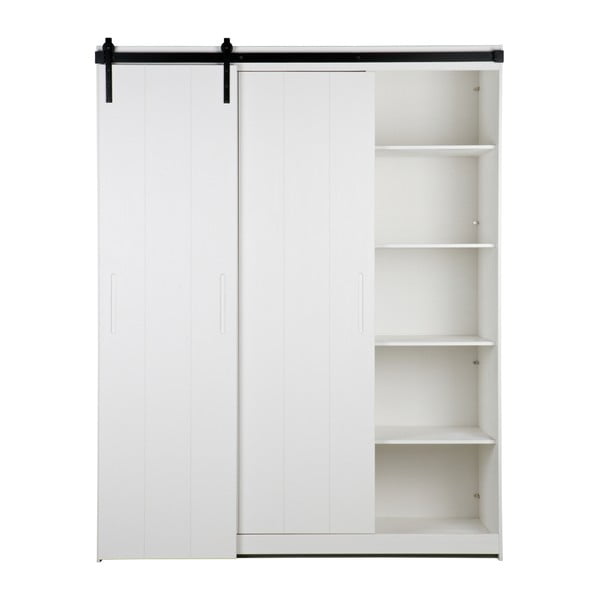 Baltos spalvos spintelės su stumdomomis durimis WOOOD Luuk-image-2