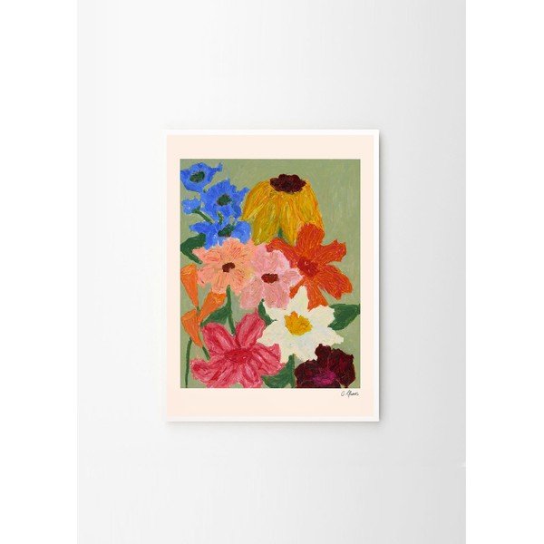 Plakatas 50x70 cm Flowers on Sage Green – Carla Llanos – The Poster Club-image-3