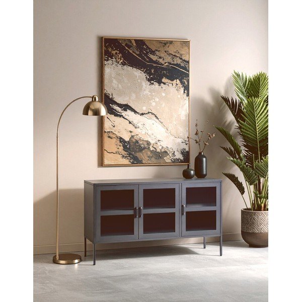 Pilkos spalvos iš plieno vitrina 140x80x45 cm Acier – Premier Housewares-image-1