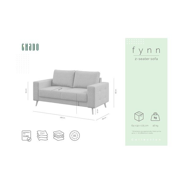 Pilka sofa Ghado Fynn, 168 cm-image-3