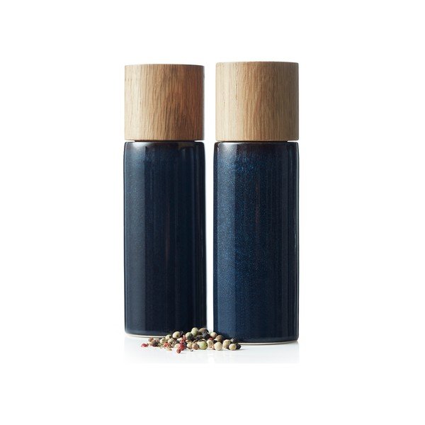 Tamsiai mėlynos spalvos iš keramikos pipirų ir druskos malūnėlis 2 vnt. Gastro Blue – Bitz-image-3