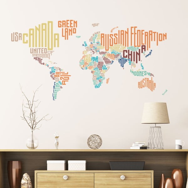 Sienų lipdukas Ambiance Pasaulio žemėlapis Modern