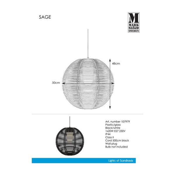 Juodas pakabinamas šviestuvas Markslöjd Sage Pendant-image-2