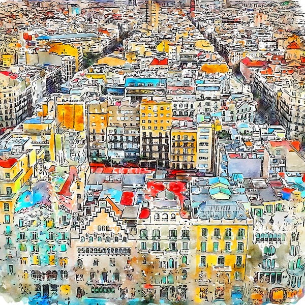 Paveikslas 50x50 cm Barcelona – Fedkolor