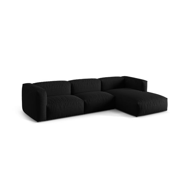 Modulinė kampinė sofa juodos spalvos (su dešiniuoju kampu) Martina – Micadoni Home-image-3