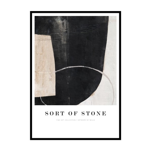 Plakatas rėmelis komplektacijoje 52x72 cm Sort Of Stone   – Malerifabrikken