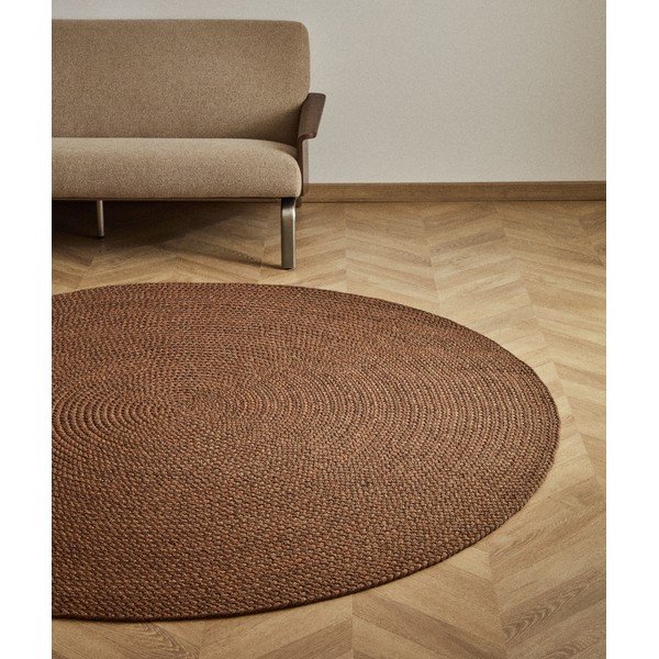 Terakotos spalvos apvalios formos lauko ir vidaus kilimas ø 200 cm Despas – Kave Home-image-1