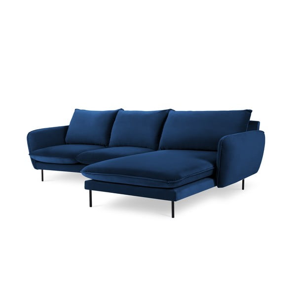 Mėlyno aksomo kampinė sofa (dešinysis kampas) Vienna - Cosmopolitan Design